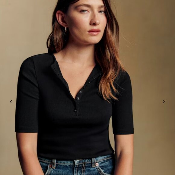 Sezane Theodora T-shirt Noir. - Size L - Picture 1 of 4